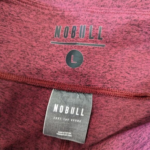 NOBULL PROJECT Set High Rise Plush Heather Leggings 21" in Wine Red XL Top / L - Picture 11 of 15